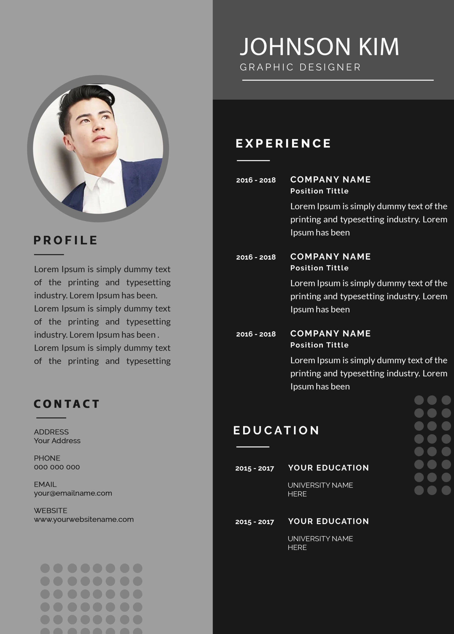 photoshop resume template free download
